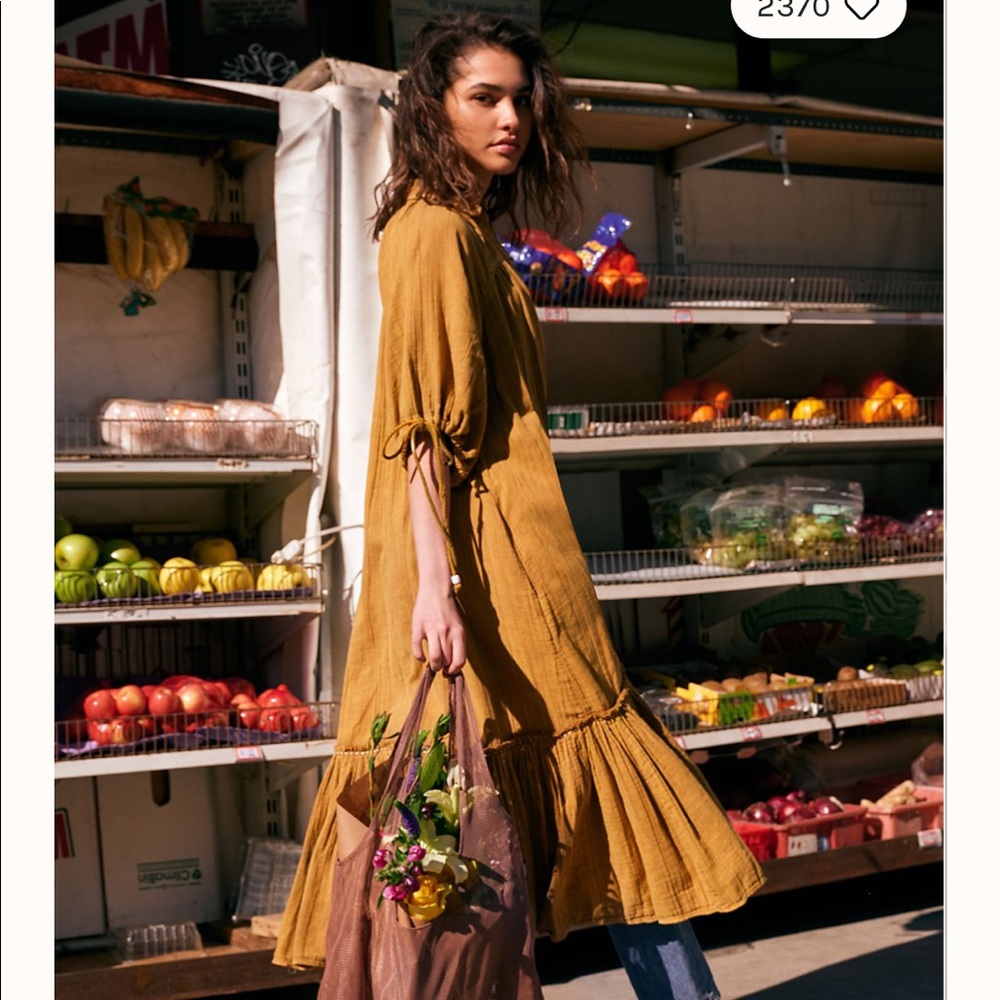 NEW NWT FREE PEOPLE MAYA SHIRT DRESS MIDI